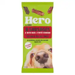 Asda Hero by ASDA 8 Sausages Suitable For All Dogs 60g offer