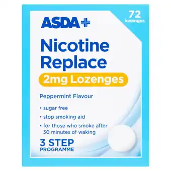 Asda ASDA Nicotine Replace 2mg Lozenges Peppermint Flavour 72 Lozenges offer