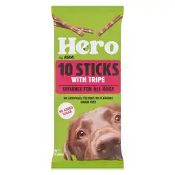 Asda Hero by ASDA 10 Sticks With Tripe 60g offer