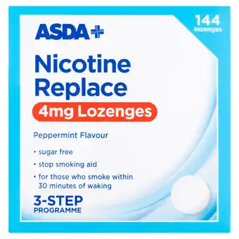 Asda ASDA Nicotine Replace 4mg Lozenges Peppermint Flavour 144 Lozenges offer