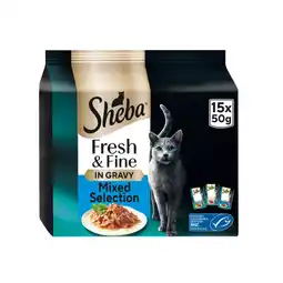 Asda Sheba Fresh & Fine Adult 1+ Wet Cat Food Pouches Fish Collection in Gravy offer