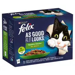 Asda Felix As Good As it Looks Favourites with Veg Wet Cat Food 12x85g offer