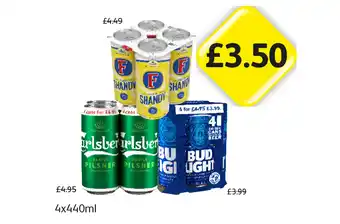 Londis Fosters Shandy, Carlsberg, Bud Light offer