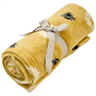 Morrisons Nutmeg Home Lazy Daisy Ochre Fleece Throw 120 x 150cm offer