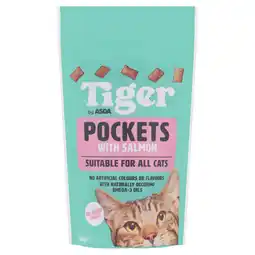 Asda Tiger by ASDA Pockets With Salmon Suitable For All Cats 60g offer