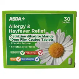 Asda ASDA Allergy & Hayfever Relief 30 Tablets offer