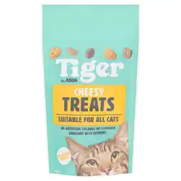 Asda Tiger by ASDA Cheesy Treats Suitable For All Cats 60g offer