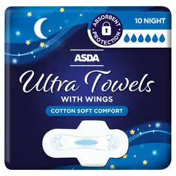 Asda ASDA 10 Night Ultra Towels with Wings offer