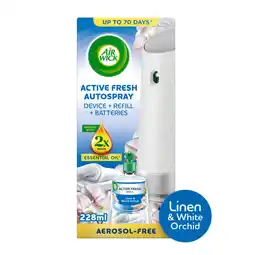 Asda Air Wick Linen & White Orchid Aerosol-Free Automatic Spray Kit. Lasts up to 70 days. Air Freshener offer