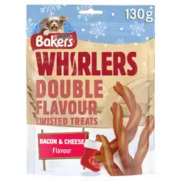 Iceland BAKERS Whirlers Bacon and Cheese Dog Treats 130g offer