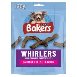 Iceland BAKERS Whirlers Bacon and Cheese Dog Treats 130g offer