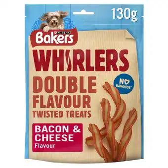 Iceland BAKERS Whirlers Bacon and Cheese Dog Treats 130g offer