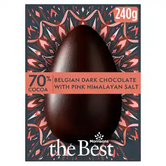 Morrisons Morrisons The Best Belgian Dark Chocolate & Pink Salt Easter Egg 240g offer