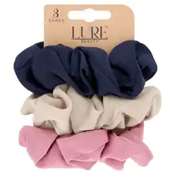 Asda Lure Beauty 3 Bands Satin Scrunchies offer