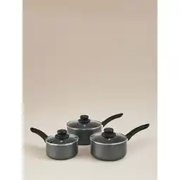 Asda George Home Non-stick Aluminium Saucepan Set -3-piece offer