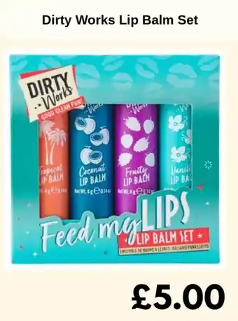 Sainsbury's Dirty Works Lip Balm Set offer