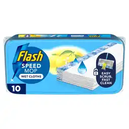 Asda Flash Flash Speedmop Floor Cleanr Antibac Lemon Wet Floor Cleaning Wipes 10 offer