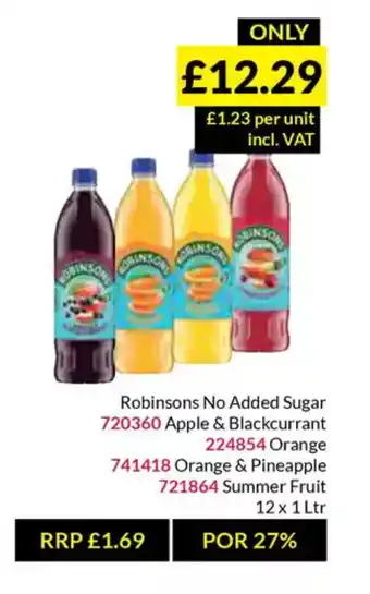 Musgrave MarketPlace Robinsons No Added Sugar offer