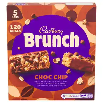 Tesco Cadbury Brunch Choc Chip Milk Chocolate Cereal Bars 5 x 28g offer