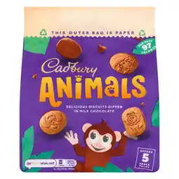 Tesco Cadbury Mini Animals Chocolate Biscuits 5 x 19.9G offer