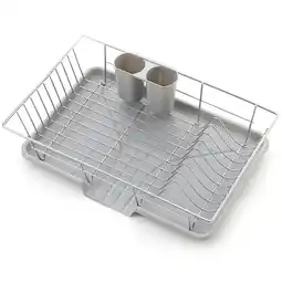 Tesco Living and Home Dish Drainer Drying Rack with Removable Drip Tray offer