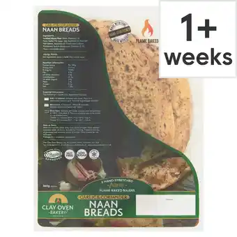 Tesco Clay Oven Bakery Garlic & Coriander Naan Bread 2 pack offer