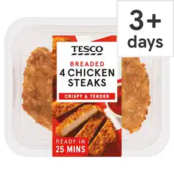 Tesco Tesco 4 Breaded Chicken Steaks 505g offer