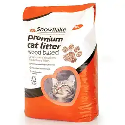 Tesco Snowflake Wood Based Premium Cat Litter 30L offer