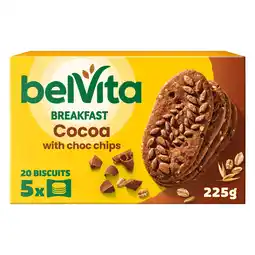 Tesco BelVita Breakfast Biscuits Cocoa Chocolate Chip 5 Pack 225G offer