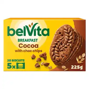 Tesco BelVita Breakfast Biscuits Cocoa Chocolate Chip 5 Pack 225G offer