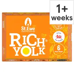 Tesco St.Ewe Rich Yolk Free Range Eggs 6 Pack offer