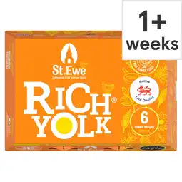 Tesco St.Ewe Rich Yolk Free Range Eggs 6 Pack offer