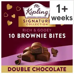 Tesco Mr Kipling Gooey Brownie Bites Double Chocolate 10 Pack offer