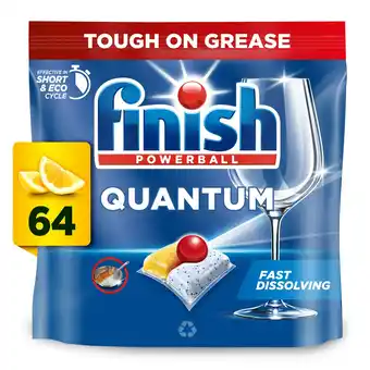 Tesco Finish Quantum All In One Lemon 64s Dishwasher Tablets 665.6g offer