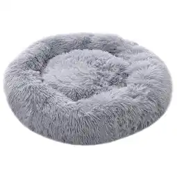 Tesco Living and Home Round Donut Plush Dog Bed - Light Grey（50cm x 20cm） offer