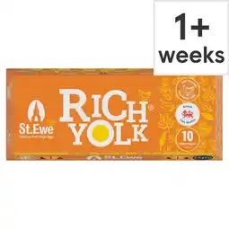 Tesco St Ewe Free Range Rich Yolk Mixed Weight 10 Pack offer