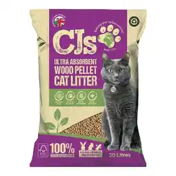 Tesco CJ's 30l Wood Cat Litter 30l offer