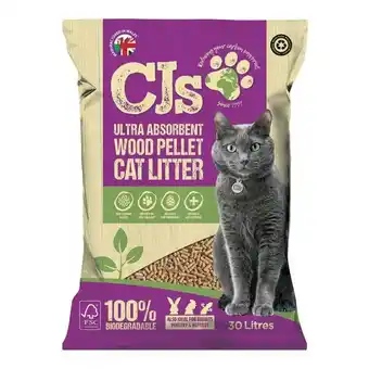 Tesco CJ's 30l Wood Cat Litter 30l offer