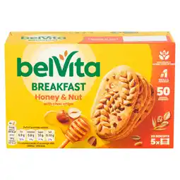 Tesco BelVita Breakfast Biscuits Honey & Nut 5 Pack 225G offer