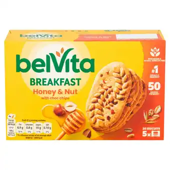 Tesco BelVita Breakfast Biscuits Honey & Nut 5 Pack 225G offer