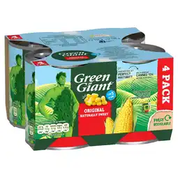 Tesco Green Giant Original Sweet Corn 4X198g offer