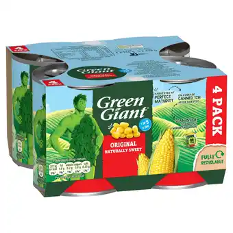 Tesco Green Giant Original Sweet Corn 4X198g offer