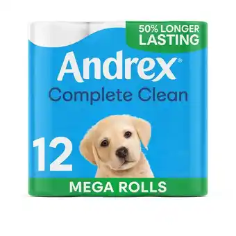 Tesco Andrex Complete Clean Mega Toilet Tissue 12 Rolls offer