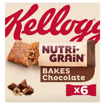 Tesco Kellogg's Nutri-Grain Bakes Chocolate Snack Bars 6x45g offer