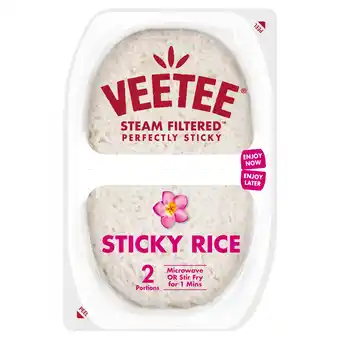 Tesco Veetee Heat Eat Sticky Rice Pots 2X130g offer