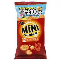 Tesco Jacob's Mini Cheddars Red Leicester Multipack Snacks 12x23g offer