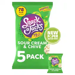 Tesco Snack a Jacks Sour Cream & Chive Rice Cakes Multipack Snacks 5x19g offer