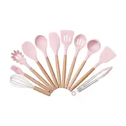 Tesco Living and Home Silicone Kitchen Utensil Set 11 Pieces - Pink offer