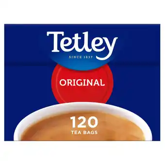 Tesco Tetley Original 120 Teabags 375G offer