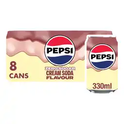 Tesco Pepsi Cream Soda Soft Drink Cans 8x330ml offer